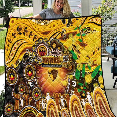 NAIDOC Week 2025 Hawks Football Quilt Aboriginal Dot Painting