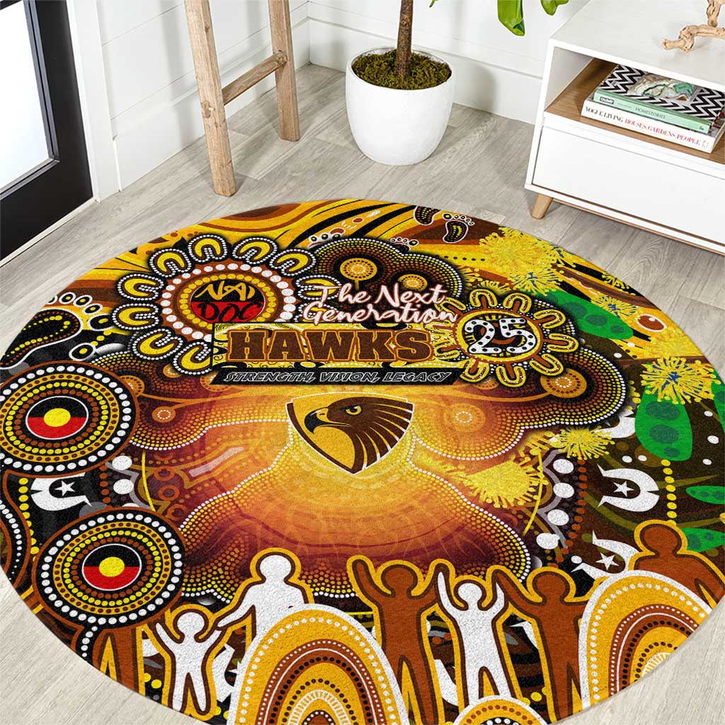 NAIDOC Week 2025 Hawks Football Round Carpet Aboriginal Dot Painting