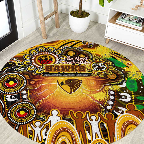 NAIDOC Week 2025 Hawks Football Round Carpet Aboriginal Dot Painting