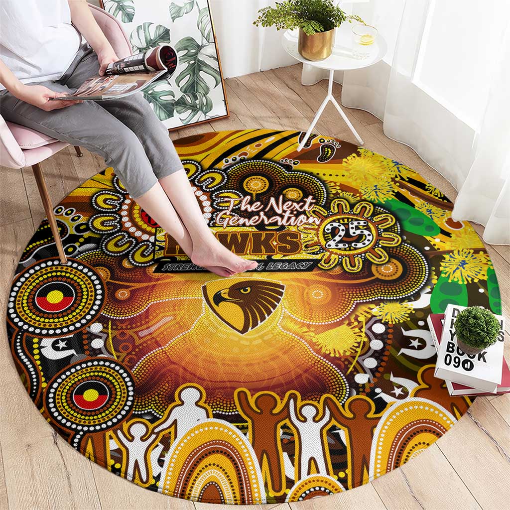 NAIDOC Week 2025 Hawks Football Round Carpet Aboriginal Dot Painting
