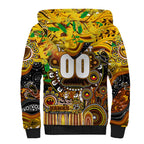 Personalised NAIDOC Week 2025 Hawks Football Sherpa Hoodie Aboriginal Dot Painting