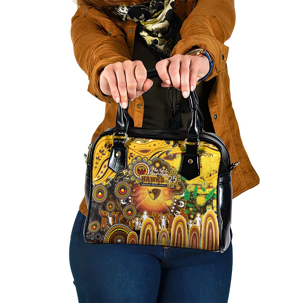 NAIDOC Week 2025 Hawks Football Shoulder Handbag Aboriginal Dot Painting