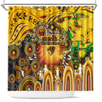 NAIDOC Week 2025 Hawks Football Shower Curtain Aboriginal Dot Painting