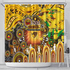 NAIDOC Week 2025 Hawks Football Shower Curtain Aboriginal Dot Painting