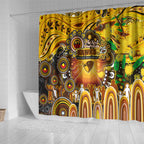 NAIDOC Week 2025 Hawks Football Shower Curtain Aboriginal Dot Painting