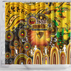 NAIDOC Week 2025 Hawks Football Shower Curtain Aboriginal Dot Painting