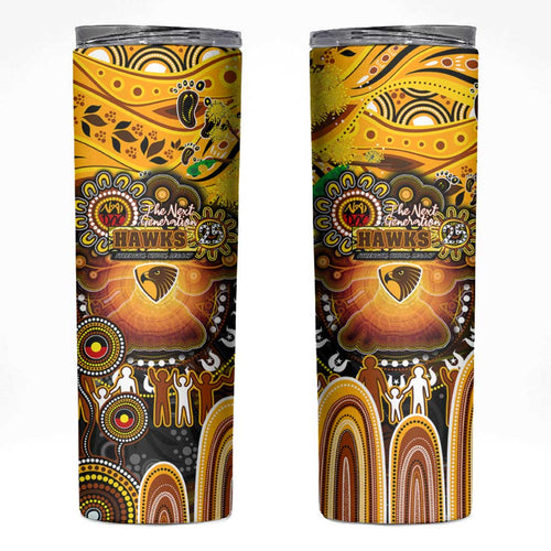 NAIDOC Week 2025 Hawks Football Skinny Tumbler Aboriginal Dot Painting