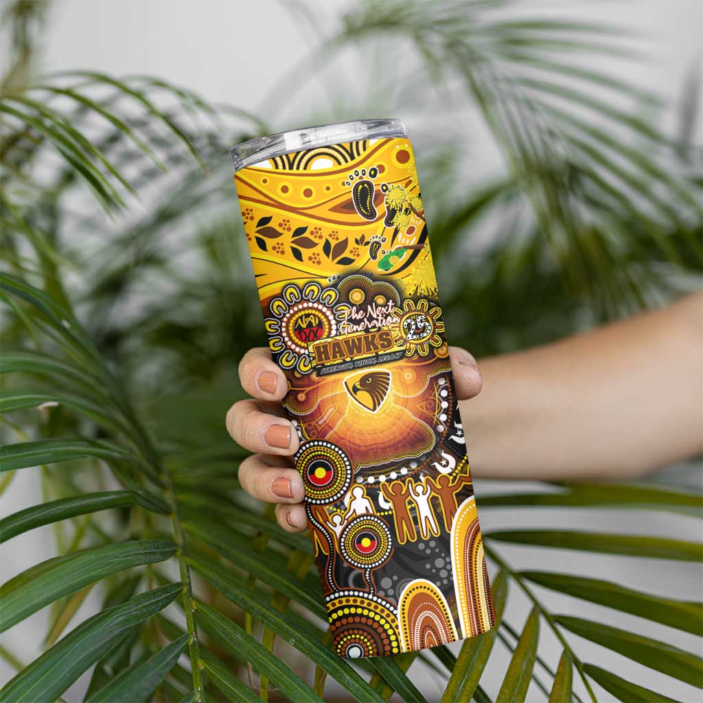 NAIDOC Week 2025 Hawks Football Skinny Tumbler Aboriginal Dot Painting