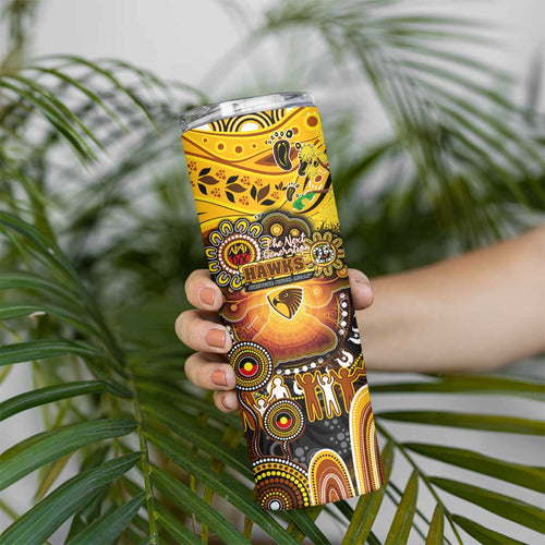 NAIDOC Week 2025 Hawks Football Skinny Tumbler Aboriginal Dot Painting