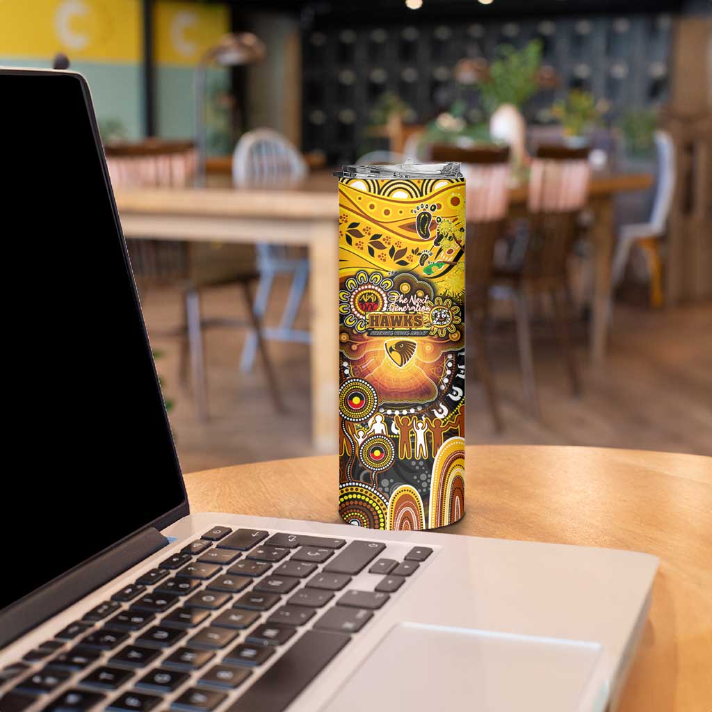 NAIDOC Week 2025 Hawks Football Skinny Tumbler Aboriginal Dot Painting