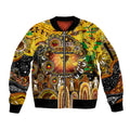 Personalised NAIDOC Week 2025 Hawks Football Sleeve Zip Bomber Jacket Aboriginal Dot Painting