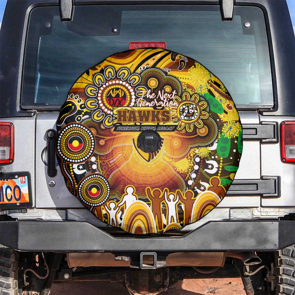 NAIDOC Week 2025 Hawks Football Spare Tire Cover Aboriginal Dot Painting