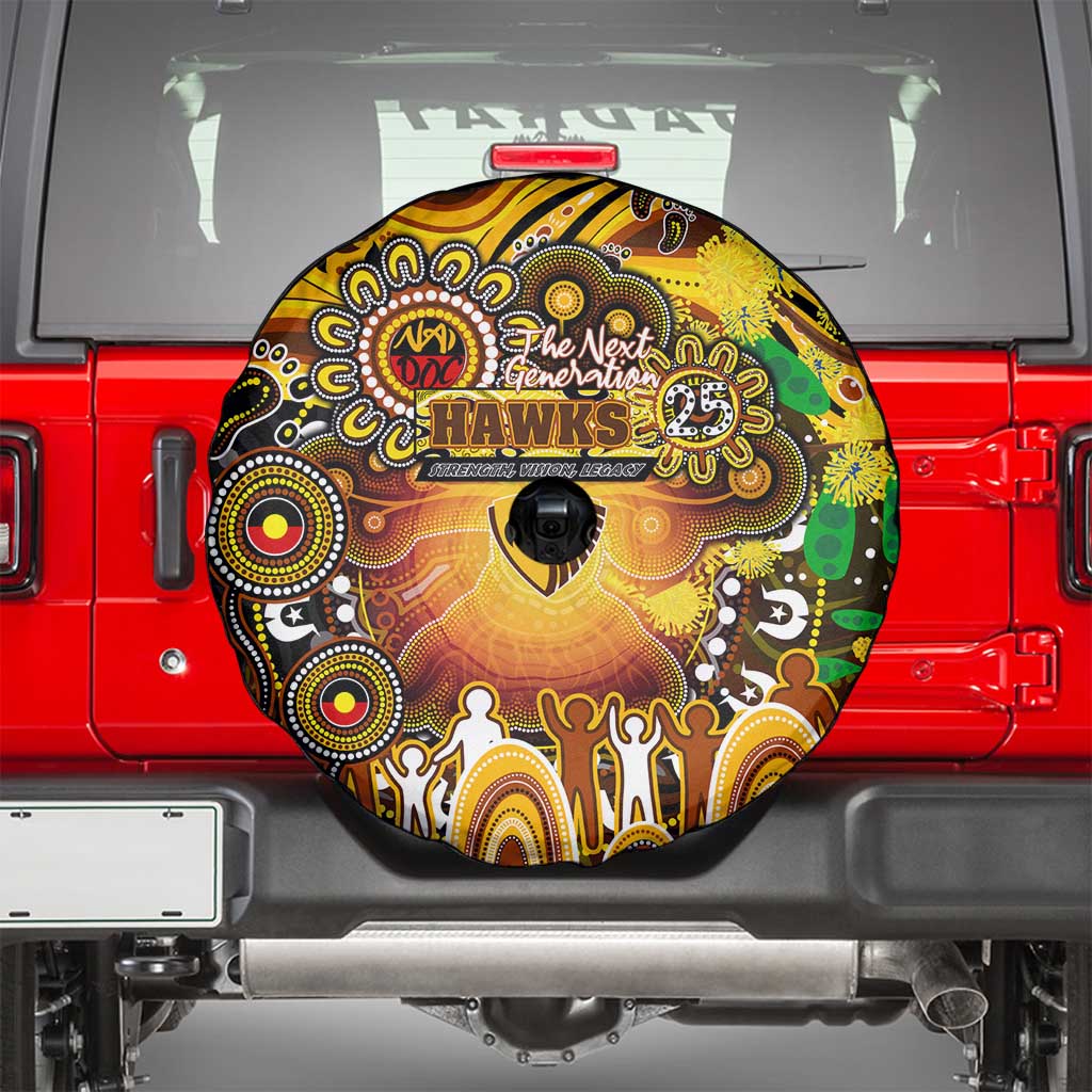 NAIDOC Week 2025 Hawks Football Spare Tire Cover Aboriginal Dot Painting