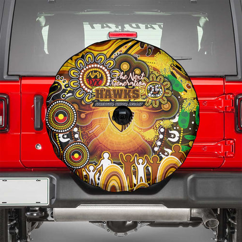 NAIDOC Week 2025 Hawks Football Spare Tire Cover Aboriginal Dot Painting