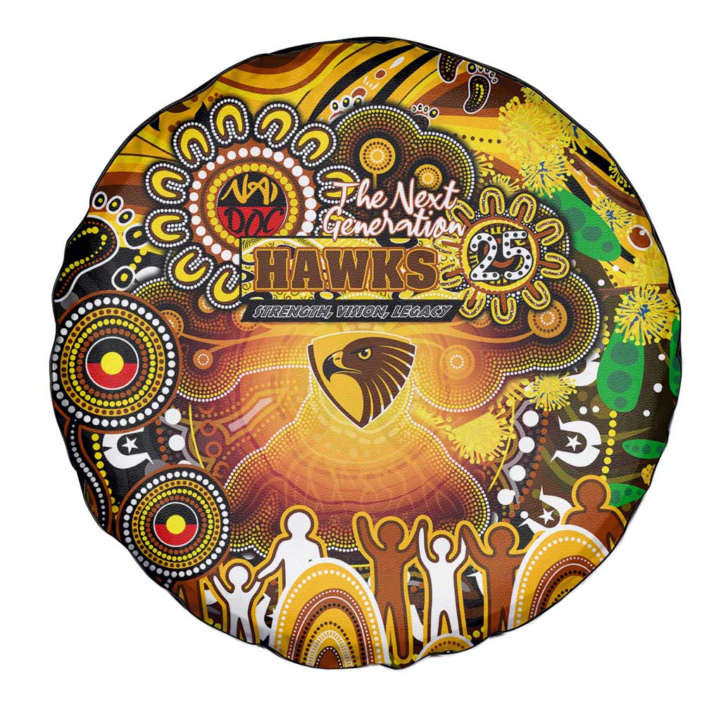 NAIDOC Week 2025 Hawks Football Spare Tire Cover Aboriginal Dot Painting