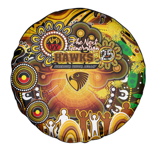 NAIDOC Week 2025 Hawks Football Spare Tire Cover Aboriginal Dot Painting