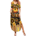 Personalised NAIDOC Week 2025 Hawks Football Summer Maxi Dress Aboriginal Dot Painting