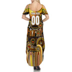 Personalised NAIDOC Week 2025 Hawks Football Summer Maxi Dress Aboriginal Dot Painting