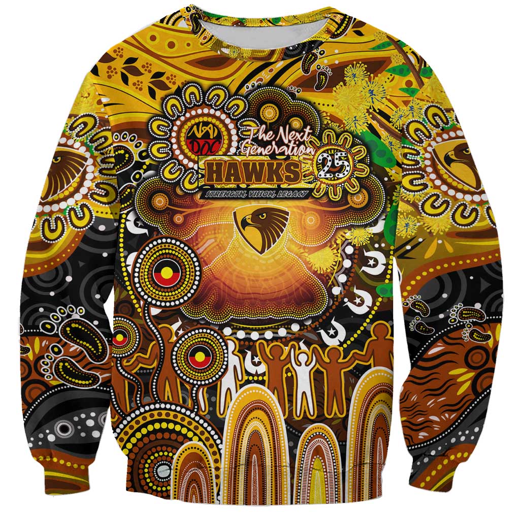 Personalised NAIDOC Week 2025 Hawks Football Sweatshirt Aboriginal Dot Painting