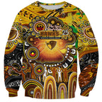 Personalised NAIDOC Week 2025 Hawks Football Sweatshirt Aboriginal Dot Painting