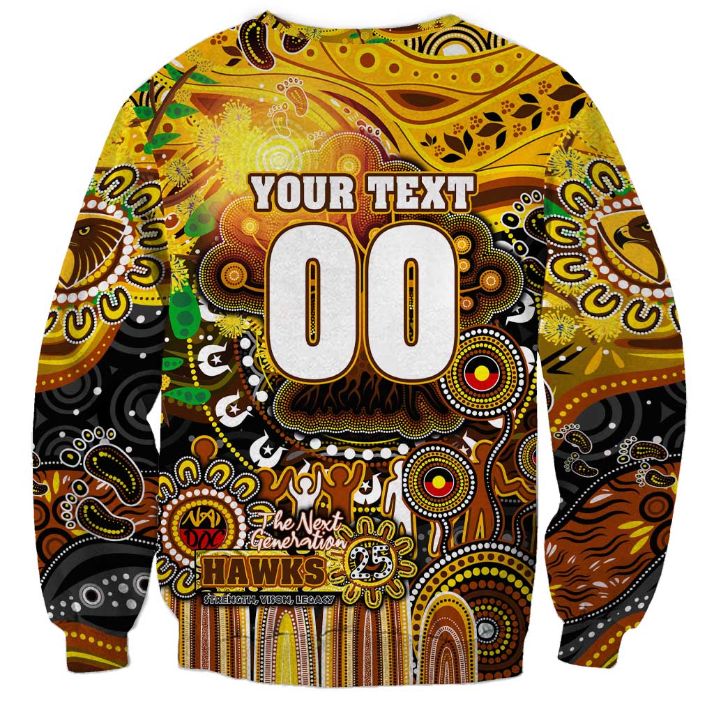 Personalised NAIDOC Week 2025 Hawks Football Sweatshirt Aboriginal Dot Painting