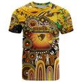 Personalised NAIDOC Week 2025 Hawks Football T Shirt Aboriginal Dot Painting