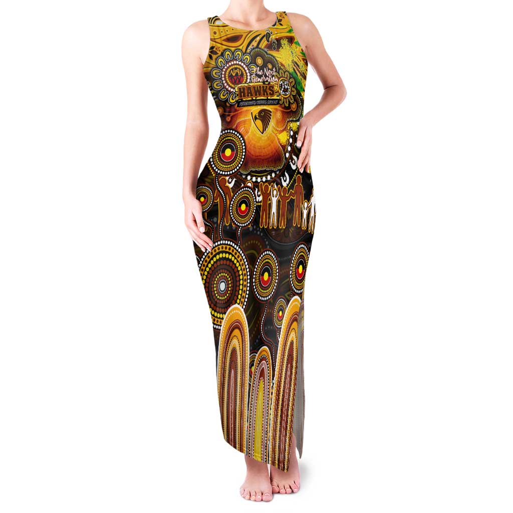Personalised NAIDOC Week 2025 Hawks Football Tank Maxi Dress Aboriginal Dot Painting