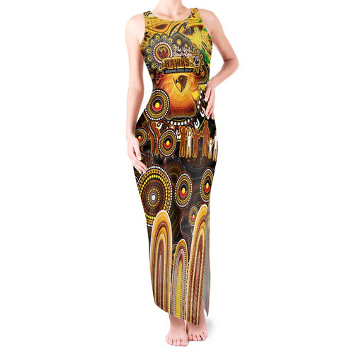 Personalised NAIDOC Week 2025 Hawks Football Tank Maxi Dress Aboriginal Dot Painting