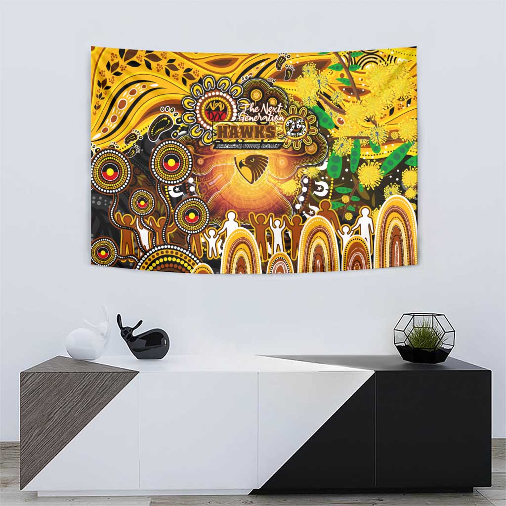 NAIDOC Week 2025 Hawks Football Tapestry Aboriginal Dot Painting