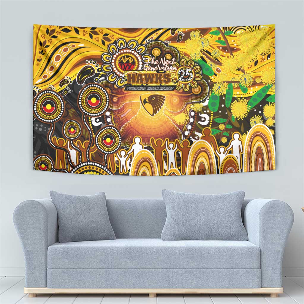 NAIDOC Week 2025 Hawks Football Tapestry Aboriginal Dot Painting