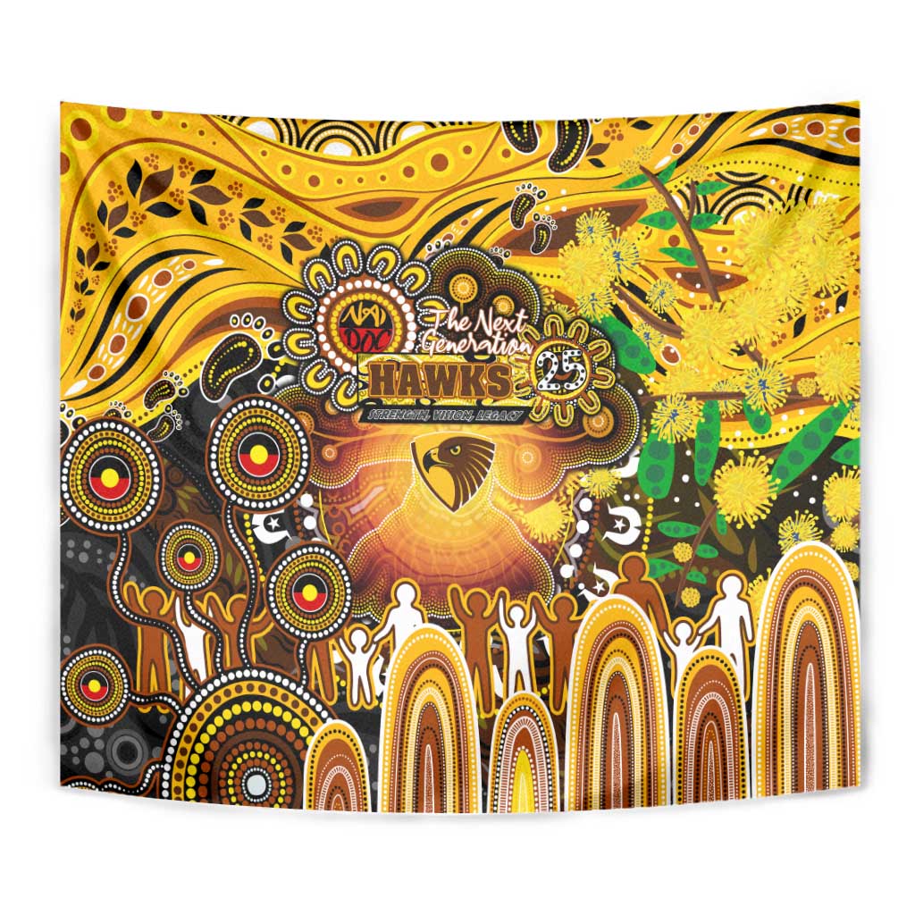 NAIDOC Week 2025 Hawks Football Tapestry Aboriginal Dot Painting