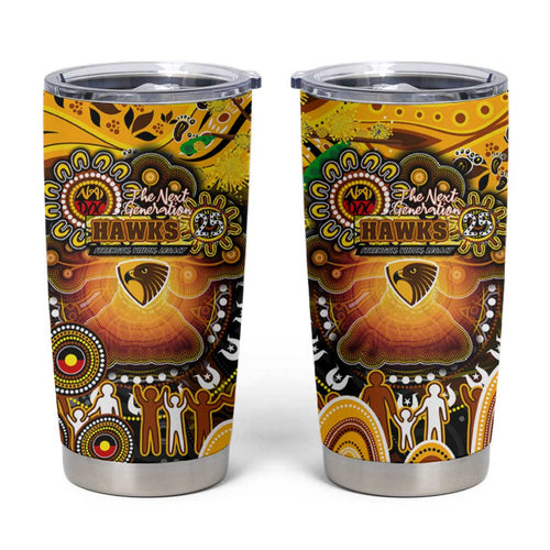 NAIDOC Week 2025 Hawks Football Tumbler Cup Aboriginal Dot Painting