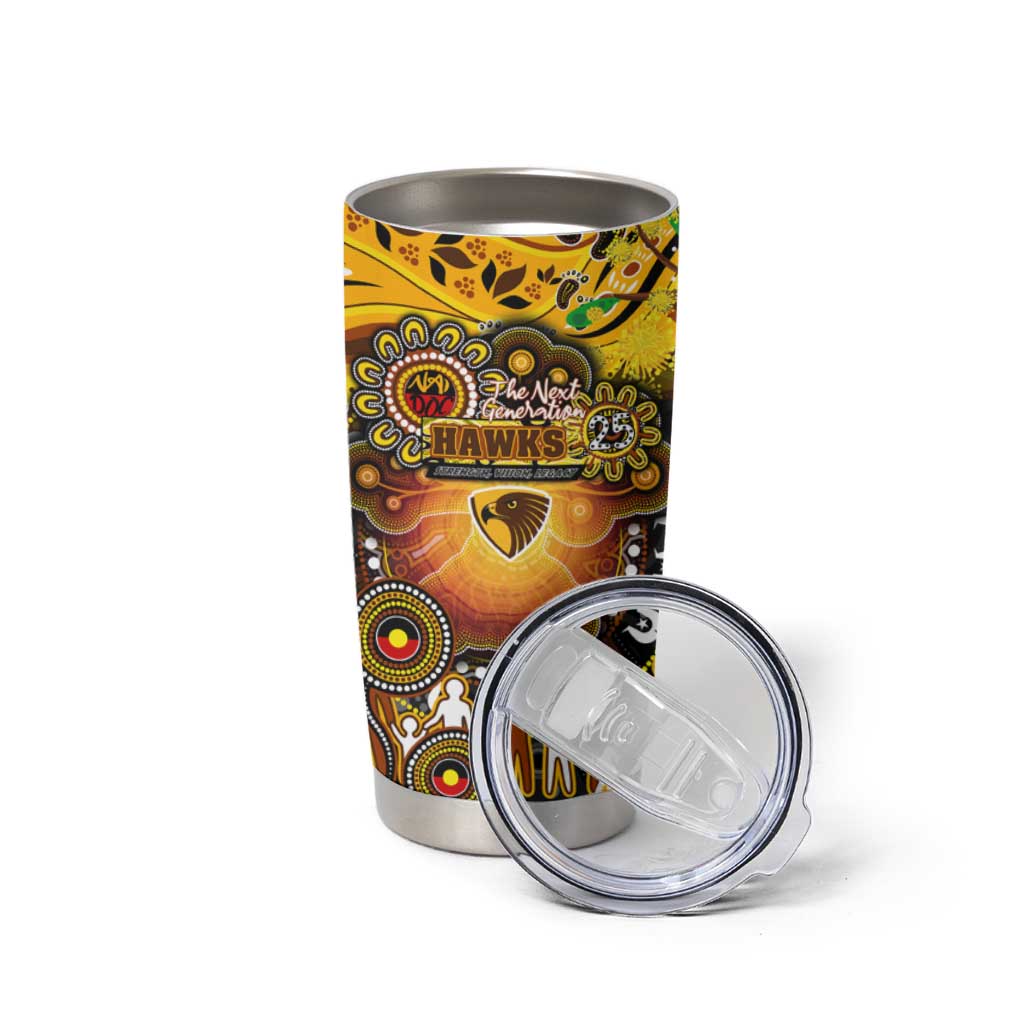 NAIDOC Week 2025 Hawks Football Tumbler Cup Aboriginal Dot Painting