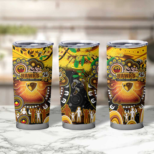 NAIDOC Week 2025 Hawks Football Tumbler Cup Aboriginal Dot Painting