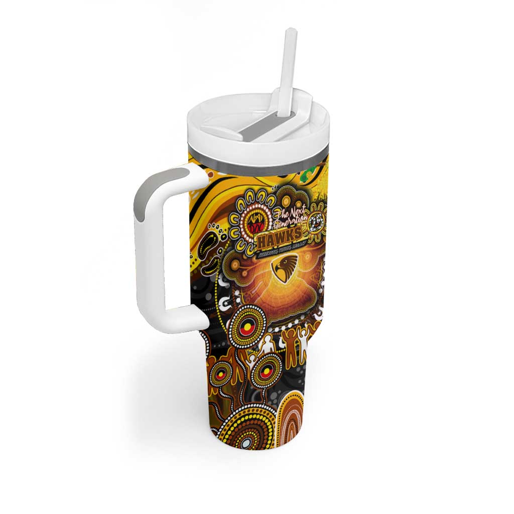 NAIDOC Week 2025 Hawks Football Tumbler With Handle Aboriginal Dot Painting