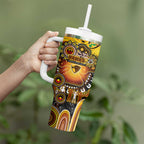NAIDOC Week 2025 Hawks Football Tumbler With Handle Aboriginal Dot Painting