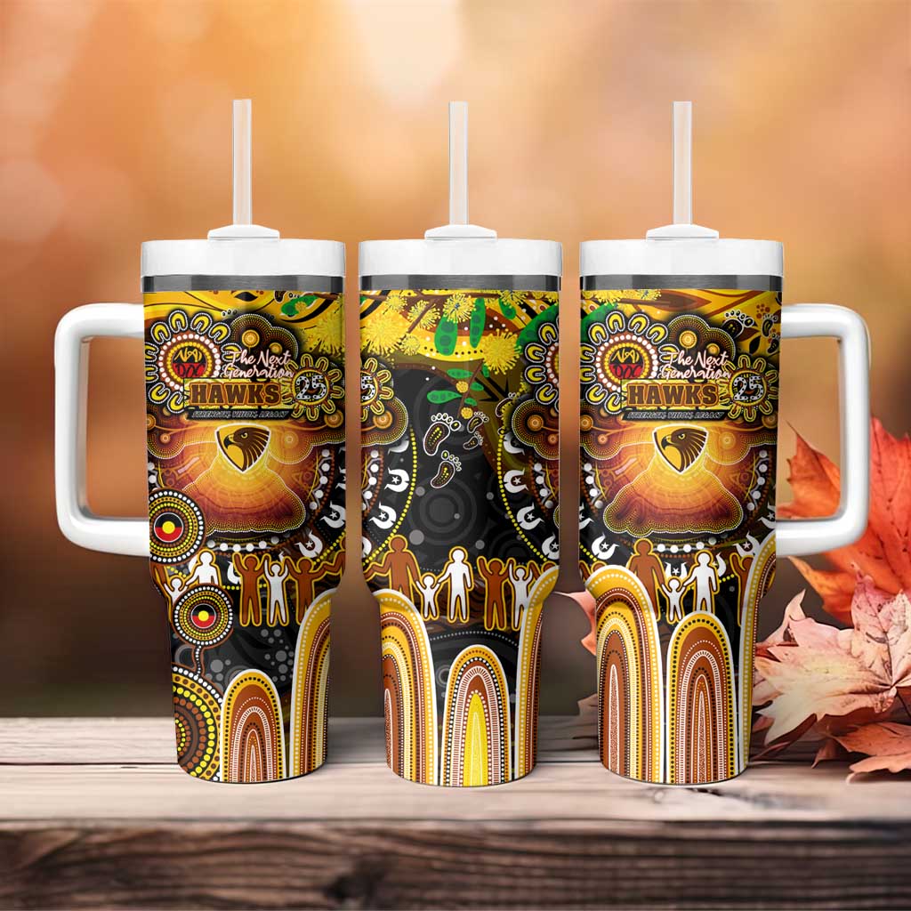NAIDOC Week 2025 Hawks Football Tumbler With Handle Aboriginal Dot Painting