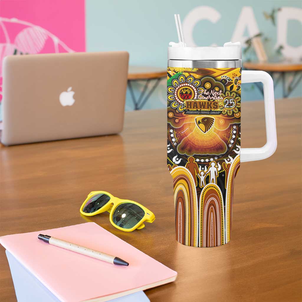 NAIDOC Week 2025 Hawks Football Tumbler With Handle Aboriginal Dot Painting