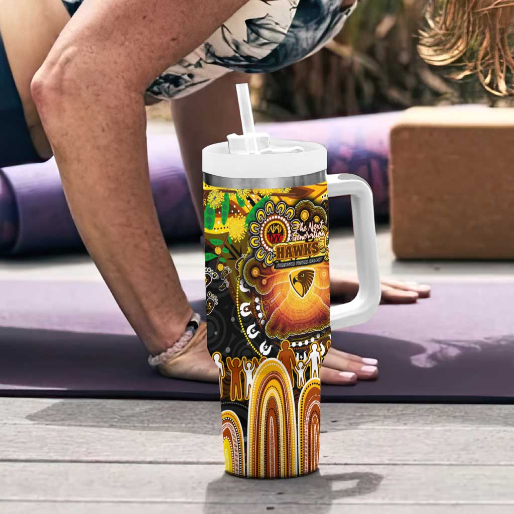NAIDOC Week 2025 Hawks Football Tumbler With Handle Aboriginal Dot Painting