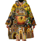 Personalised NAIDOC Week 2025 Hawks Football Wearable Blanket Hoodie Aboriginal Dot Painting