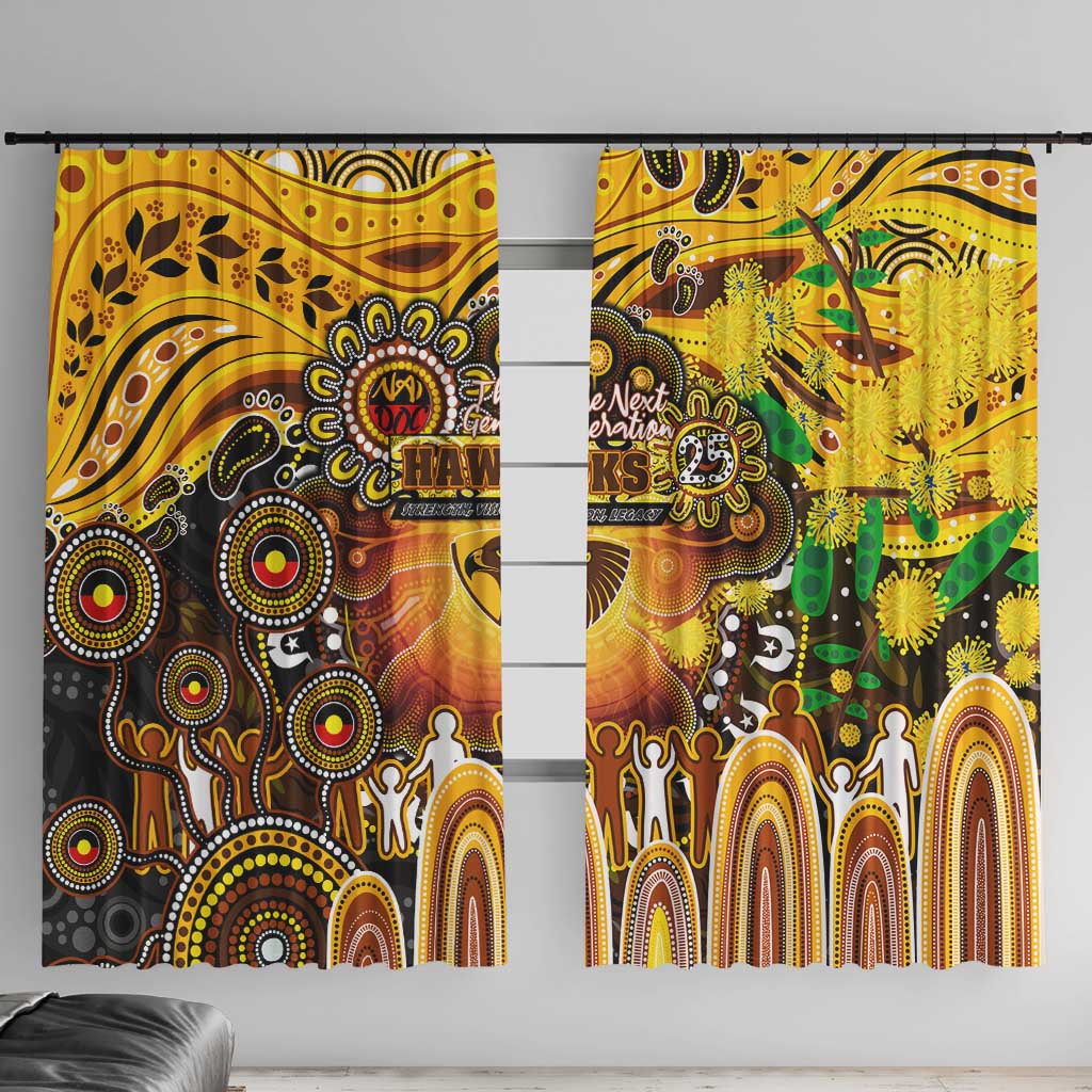 NAIDOC Week 2025 Hawks Football Window Curtain Aboriginal Dot Painting