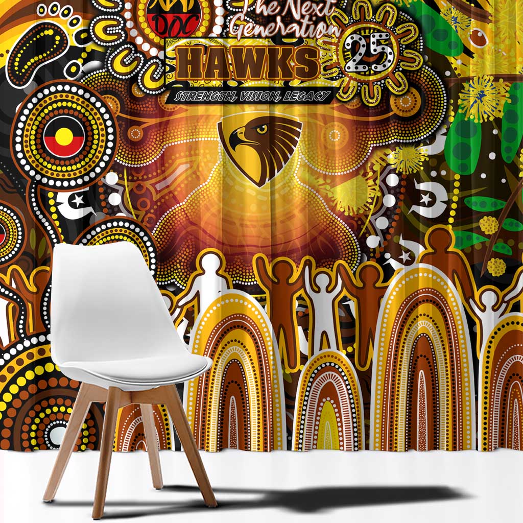 NAIDOC Week 2025 Hawks Football Window Curtain Aboriginal Dot Painting