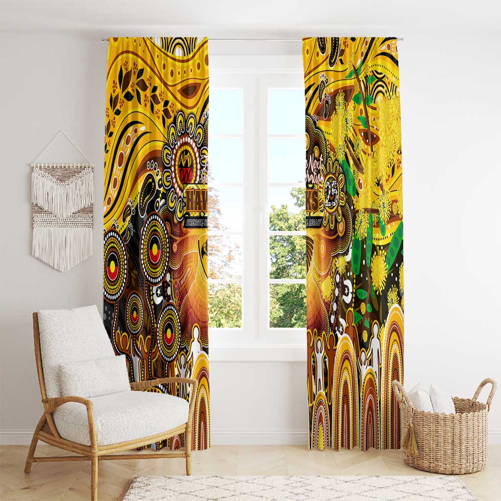 NAIDOC Week 2025 Hawks Football Window Curtain Aboriginal Dot Painting