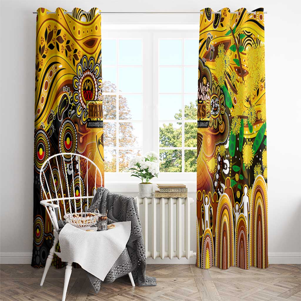 NAIDOC Week 2025 Hawks Football Window Curtain Aboriginal Dot Painting