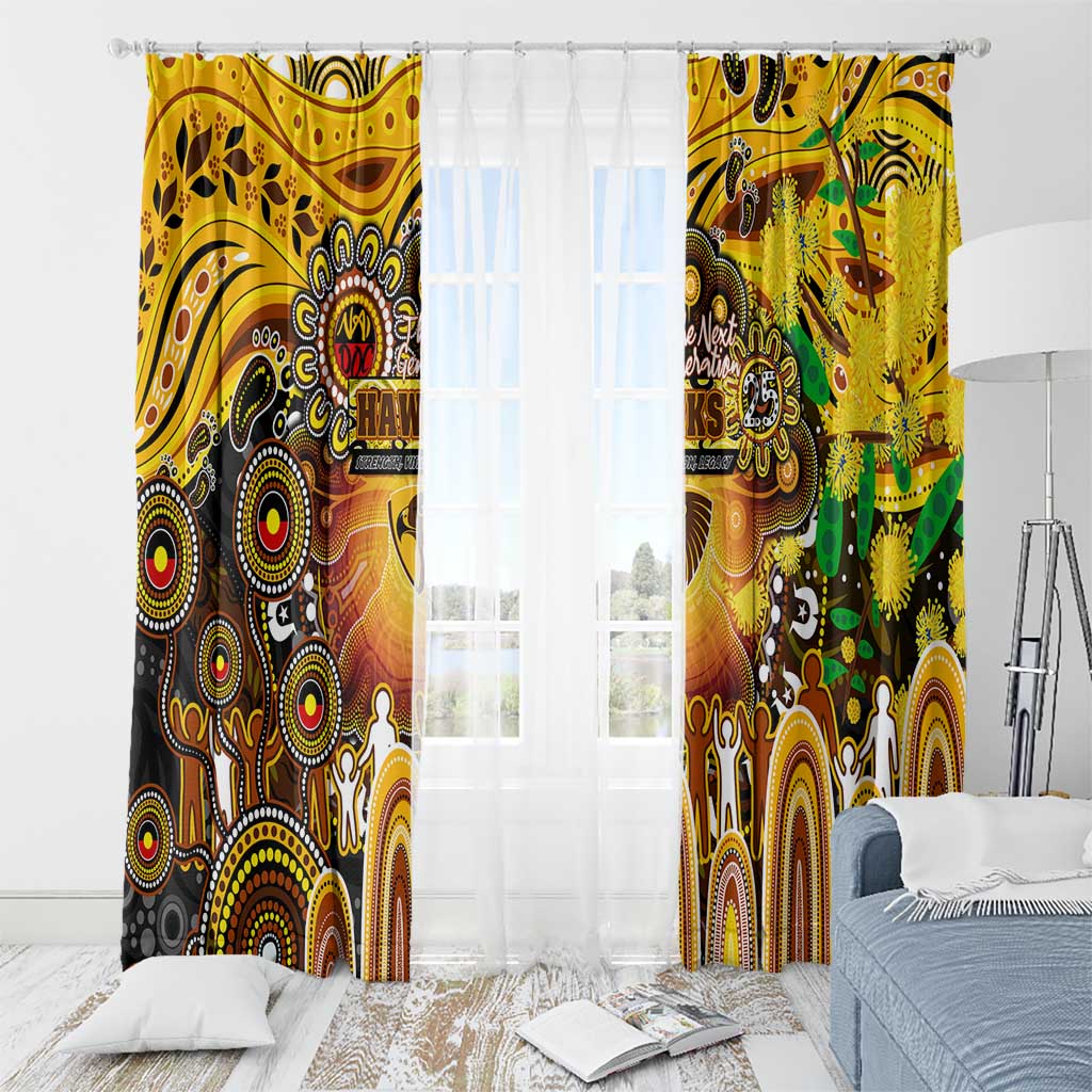 NAIDOC Week 2025 Hawks Football Window Curtain Aboriginal Dot Painting