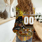 Personalised NAIDOC Week 2025 Hawks Football Women Casual Shirt Aboriginal Dot Painting