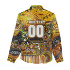 Personalised NAIDOC Week 2025 Hawks Football Women Casual Shirt Aboriginal Dot Painting