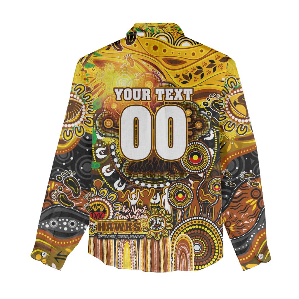 Personalised NAIDOC Week 2025 Hawks Football Women Casual Shirt Aboriginal Dot Painting