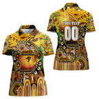 Personalised NAIDOC Week 2025 Hawks Football Women Polo Shirt Aboriginal Dot Painting