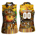Personalised NAIDOC Week 2025 Hawks Football Women Sleeveless Polo Shirt Aboriginal Dot Painting